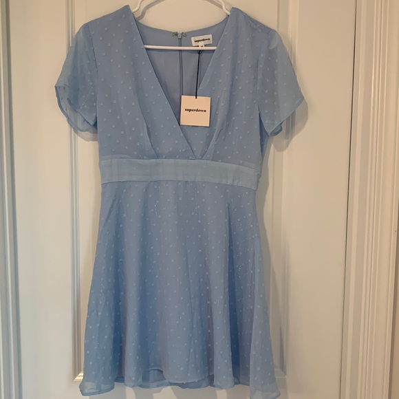 Revolve Superdown Bree Mini Dress in Light Blue. Size Medium. New with Tags. - Picture 2 of 4